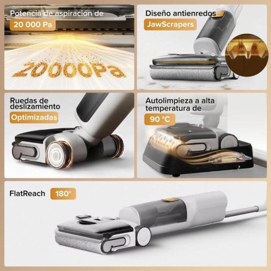 Robot Aspirador Roborock F25 Gt Gen 2 con Autolimpieza 20.000 Pa FlatReach 180°