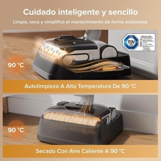 Robot Aspirador Roborock F25 Gt Gen 2 con Autolimpieza 20.000 Pa FlatReach 180°