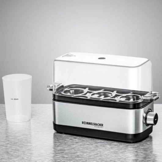 Hervidor d'œufs Rommelsbacher ER 300, 3 œufs, acier inoxydable, 300 W