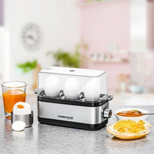 Hervidor d'œufs Rommelsbacher ER 300, 3 œufs, acier inoxydable, 300 W