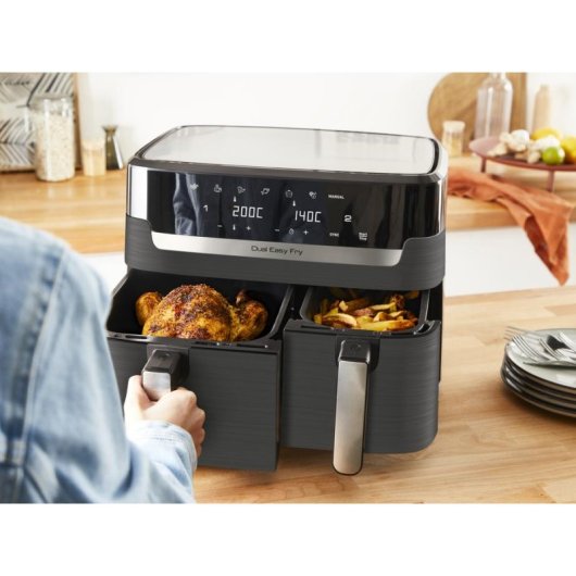Airfryer Tefal Dual Easy Fry Grill EY905B Dubbele Mand 8,3L 2700W Touchpaneel