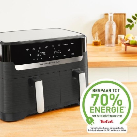 Airfryer Tefal Dual Easy Fry & Grill Double Compartiment 8,3 L 2700 W Tactile
