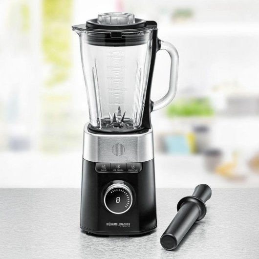 Batidora de vaso Rommelsbacher MX 1260 1200 W Negro Acero inoxidable Transparente