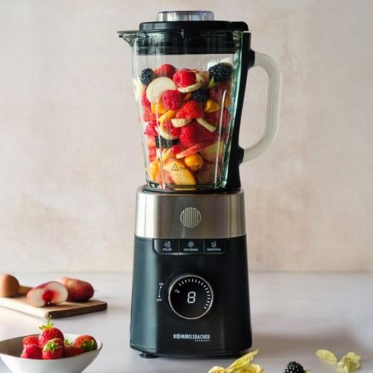 Batidora de vaso Rommelsbacher MX 1260 1200 W Negro Acero inoxidable Transparente