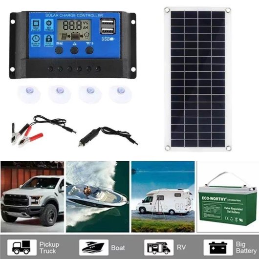 Panel Solar Genérica Flexible 1000W 2 Puertos USB Controlador 100A