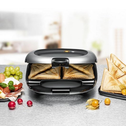 Sandwichera Rommelsbacher ST 1000 Noir/Argent 1000W