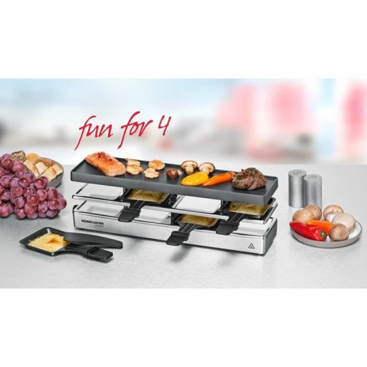 Parrilla de intérieur Rommelsbacher RC 800 4 personnes 795 W Noir/Argent