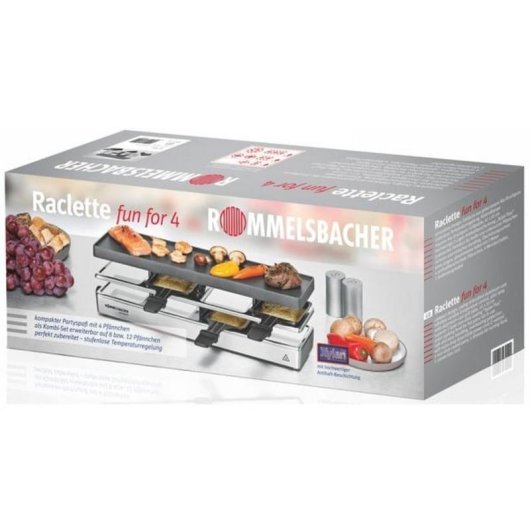 Parrilla de intérieur Rommelsbacher RC 800 4 personnes 795 W Noir/Argent