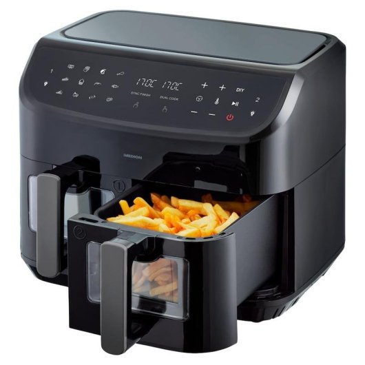 Friteuse sans huile Medion LIFE P20 Double Compartiment Écran Tactile 8,7L 2600W paniers antiadhésifs