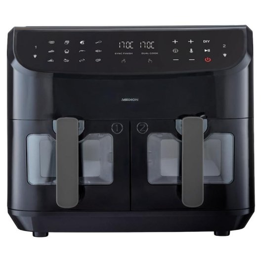 Friteuse sans huile Medion LIFE P20 Double Compartiment Écran Tactile 8,7L 2600W paniers antiadhésifs