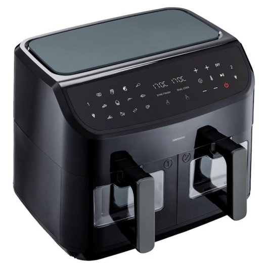 Friteuse sans huile Medion LIFE P20 Double Compartiment Écran Tactile 8,7L 2600W paniers antiadhésifs