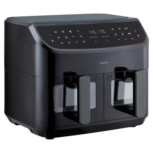 Friteuse sans huile Medion LIFE P20 Double Compartiment Écran Tactile 8,7L 2600W paniers antiadhésifs