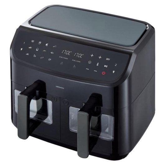 Friteuse sans huile Medion LIFE P20 Double Compartiment Écran Tactile 8,7L 2600W paniers antiadhésifs