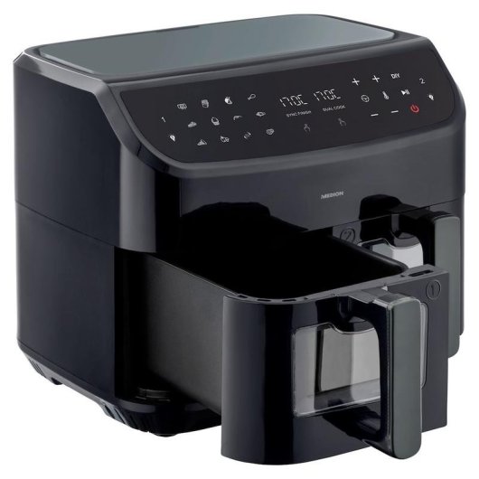 Friteuse sans huile Medion LIFE P20 Double Compartiment Écran Tactile 8,7L 2600W paniers antiadhésifs