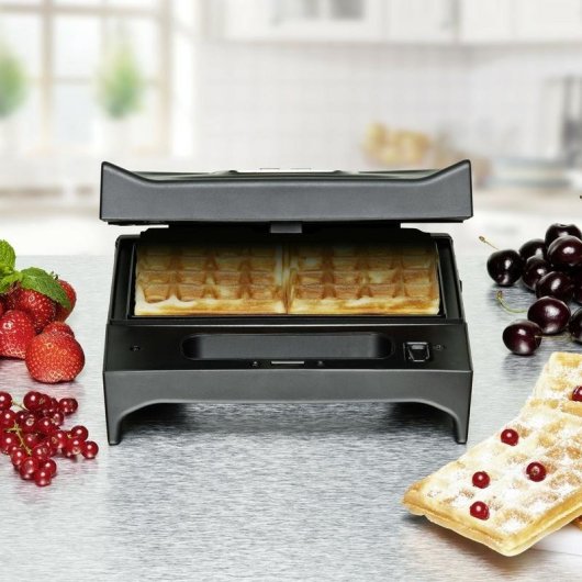 Parrilla eléctrica de contacto Rommelsbacher SWG 700 3 en 1 Negro