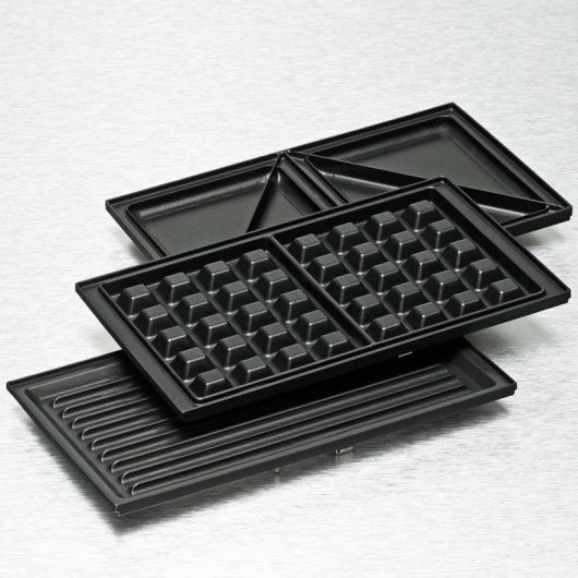 Parrilla eléctrica de contacto Rommelsbacher SWG 700 3 en 1 Negro