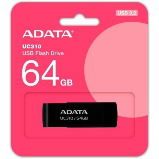 Clé USB ADATA UC310 64 Go USB-A 3.2 Gen 1 noire pivotante