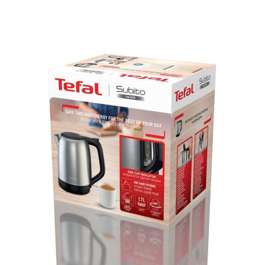 Tetera eléctrica Tefal Subito KO5S0DE0 1,7 L 2400 W Negro Acero inoxidable