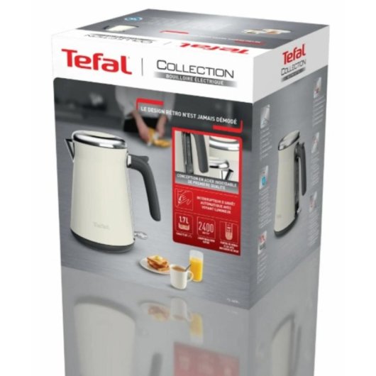 Tetera eléctrica Tefal Collection KI666AE0 1,7 L 2400 W Marfil Acero inoxidable