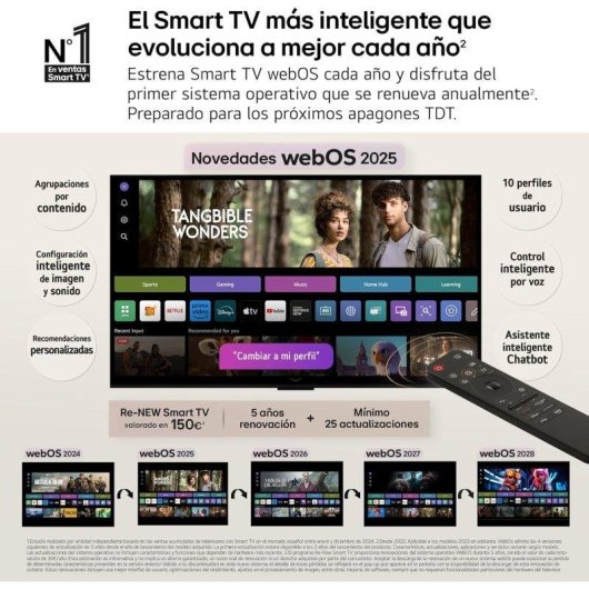 TV LG OLED evo AI OLED55C54LA.AEUD 55" 4K UltraHD 120Hz Smart TV WebOS Dolby Vision