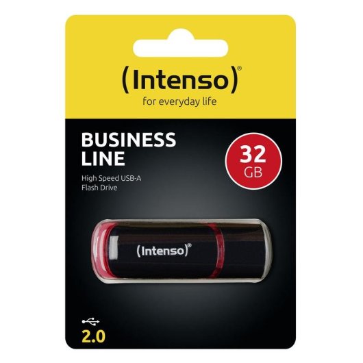 Unità flash USB Intenso 32GB USB 2.0 nera e rossa con cappuccio
