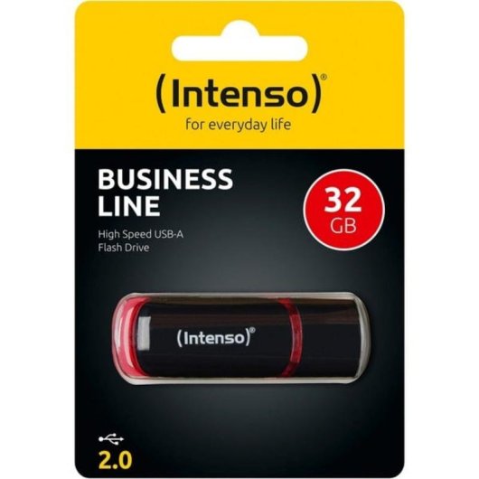Unità flash USB Intenso 32GB USB 2.0 nera e rossa con cappuccio