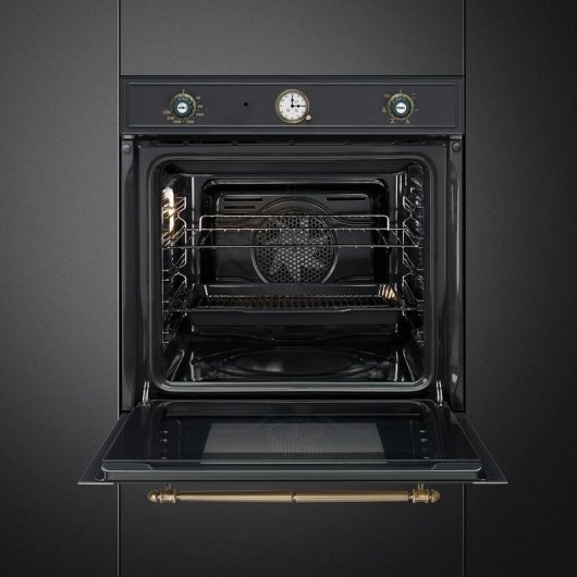 Horno Multifunción SMEG SFP67C1TAO 65L 60cm Pirolítico A Grill Pizza Antracita Bronce