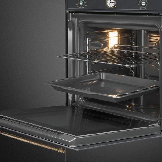 Horno Multifunción SMEG SFP67C1TAO 65L 60cm Pirolítico A Grill Pizza Antracita Bronce