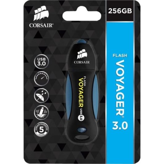 Chiavetta USB Corsair Voyager 256GB USB-A 3.2 Gen 1 nero e blu