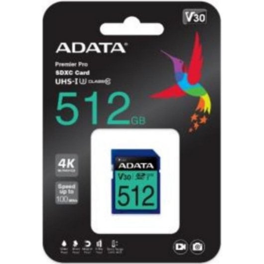 Speicherkarte ADATA Premier Pro 512 GB SDXC Klasse 10 UHS-I U3 V30 Blau