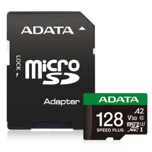 Scheda microSDXC ADATA Speed Plus 128 GB UHS-I U3 A2 V30 Classe 10
