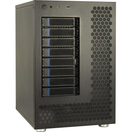 Caja PC Inter-Tech NAS-8 Torre NAS Alluminio Nero con Ventilazione e USB-C