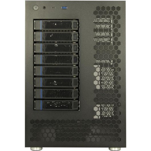 Caja PC Inter-Tech NAS-8 Torre NAS Alluminio Nero con Ventilazione e USB-C