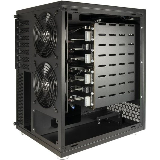 Caja PC Inter-Tech NAS-8 Torre NAS Alluminio Nero con Ventilazione e USB-C