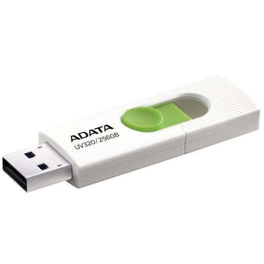 Clé USB ADATA UV320 256 Go USB-A 3.2 Gen 1 Glissière Verte Blanche