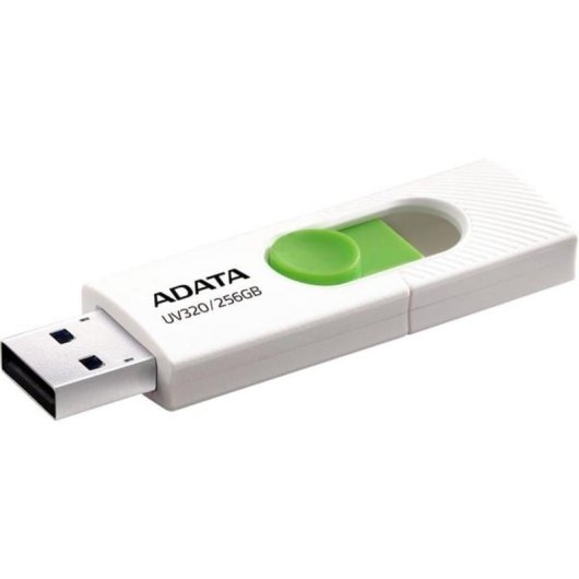 Clé USB ADATA UV320 256 Go USB-A 3.2 Gen 1 Glissière Verte Blanche