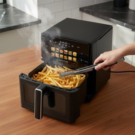 Airfryer Prixton Cook Organics 6L 1700W Double Résistance Fenêtre 12 Programmes