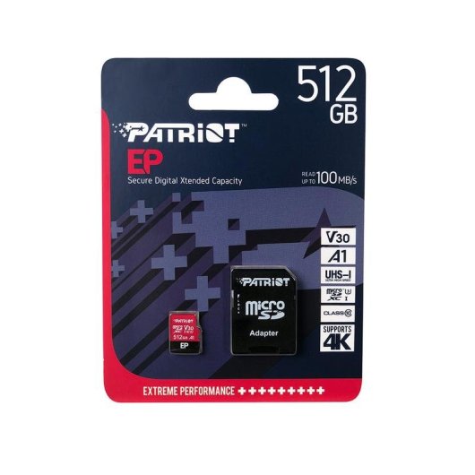 Carte microSDXC Patriot EP Series 1 TB Classe 10 U3 V30 90 Mo/s