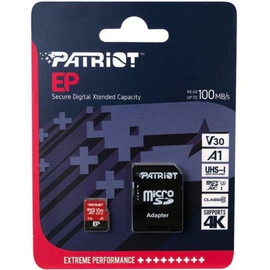 Carte microSDXC Patriot EP Series 1 TB Classe 10 U3 V30 90 Mo/s