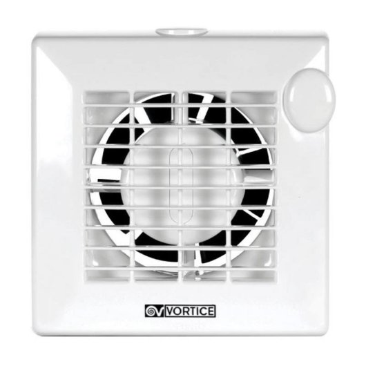 Ventilador de Pared Vortice M 100/4" LL 18W 1 Velocidad Silencioso Temporizador IPX4 Baños Compacto
