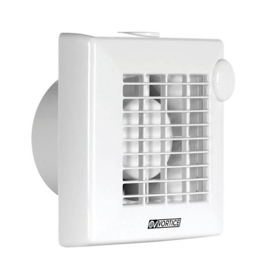 Ventilador de Pared Vortice M 100/4" LL 18W 1 Velocidad Silencioso Temporizador IPX4 Baños Compacto