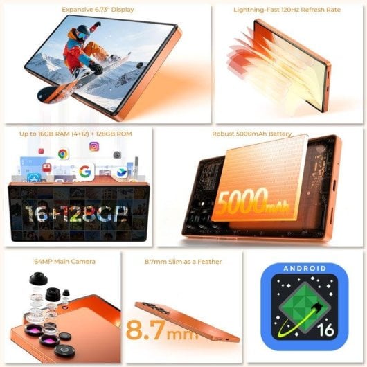 Oukitel C66 4G 4GB 128GB 6.73" Orange