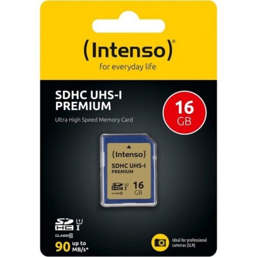 Scheda di memoria Intenso 3421470 16 GB SDHC Classe 10 UHS-I U1 90 MB/s blu