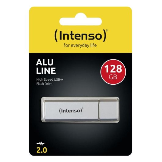 Chiavetta USB Intenso Alu Line 128 GB USB 2.0 Argento con Cappuccio