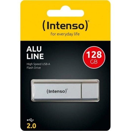 Chiavetta USB Intenso Alu Line 128 GB USB 2.0 Argento con Cappuccio