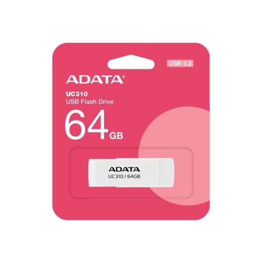 Clé USB ADATA UC310 64 Go USB-A 3.2 Gen 1 pivotante blanche