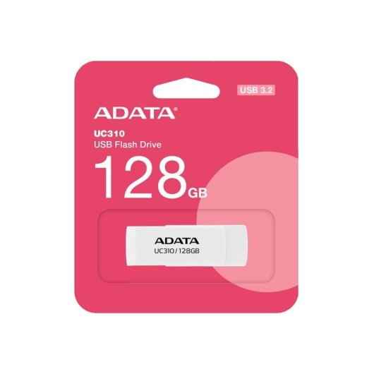 Clé USB ADATA UC310 128 Go USB-A 3.2 Gen 1 pivotante blanche