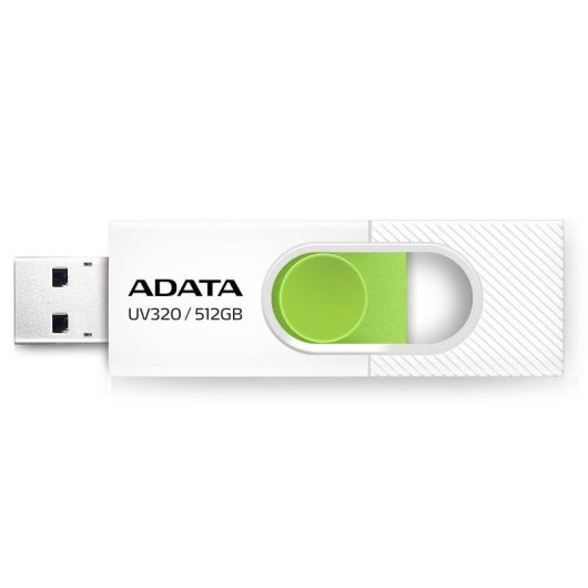 Unità flash USB ADATA UV320 512 GB USB-A 3.2 Gen 1 scorrevole verde bianco