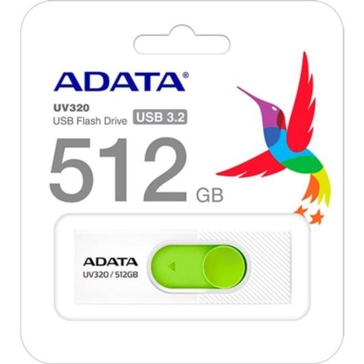 Unità flash USB ADATA UV320 512 GB USB-A 3.2 Gen 1 scorrevole verde bianco