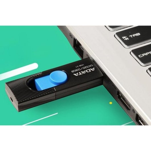 Unidad flash USB ADATA UV320 128 GB USB tipo A 3.2 Gen 1 deslizante negro azul
